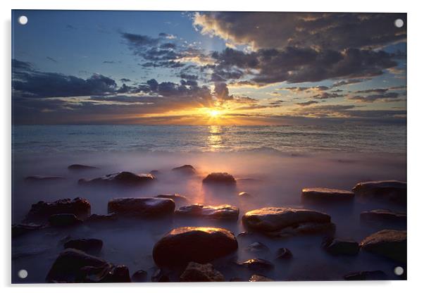 Sunrise At Saltwick Bay Acrylic by Wayne Shipley