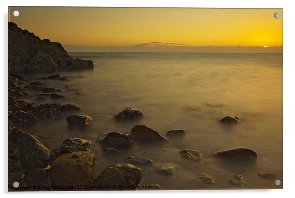 Church Bay Sunset Acrylic by R K Photography