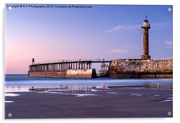  Whitby sunset Acrylic by R K Photography
