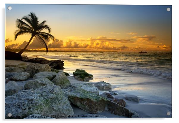 Punta Cana sunset Acrylic by R K Photography
