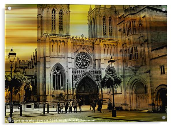 Bristol Cathedral Acrylic by Heather Goodwin