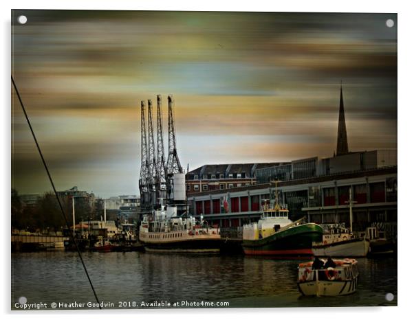 Bristol Docks Acrylic by Heather Goodwin