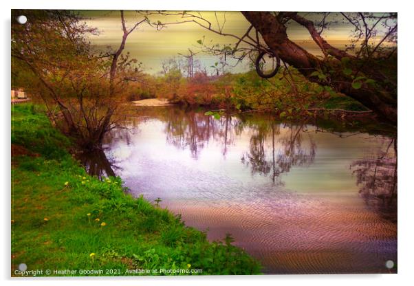 Tranquil River Acrylic by Heather Goodwin