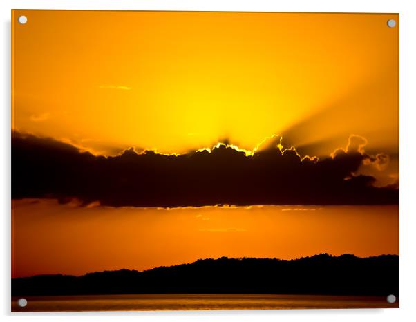 Sunset from Isla las Flores Acrylic by Jonathan Callaghan
