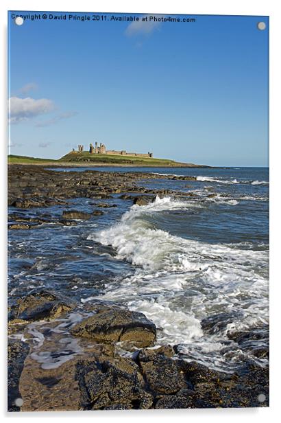 Dunstanburgh Castle Acrylic by David Pringle