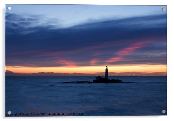 St. Mary’s Lighthouse Sunrise Acrylic by David Pringle