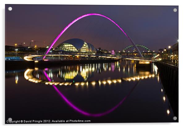 Gateshead Millennium Bridge II Acrylic by David Pringle