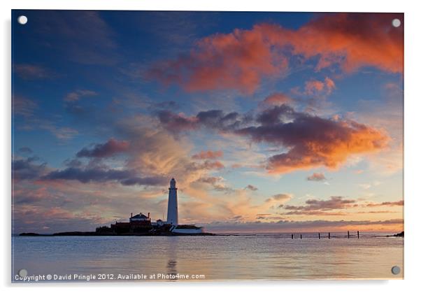 Lighthouse At Sunrise Acrylic by David Pringle