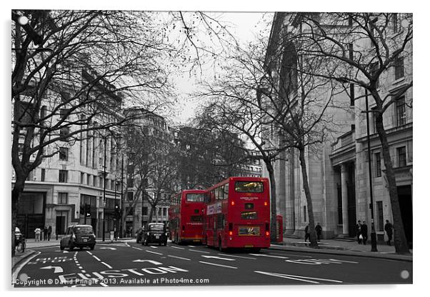 Red London Buses Acrylic by David Pringle