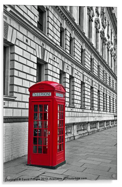 Red Phone Box Acrylic by David Pringle