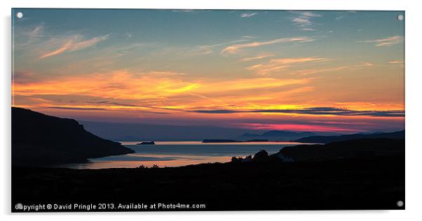 Sunset at Loch Bay Acrylic by David Pringle