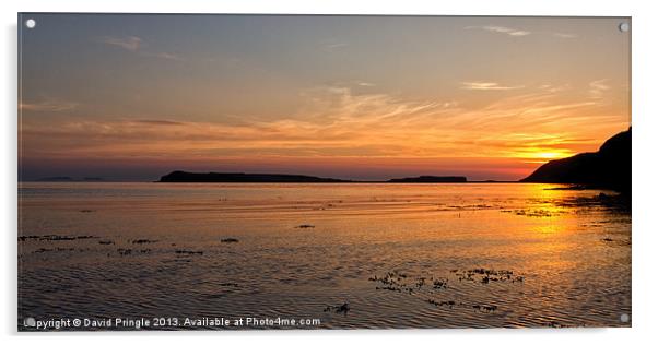 Sunset at Loch Bay Acrylic by David Pringle