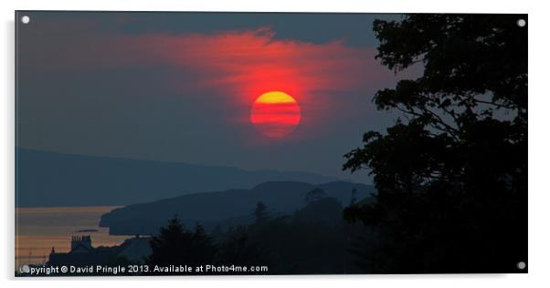 Dunvegan Sunset Acrylic by David Pringle