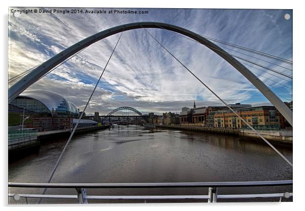 Newcastle Quayside and Sage Gateshead Acrylic by David Pringle