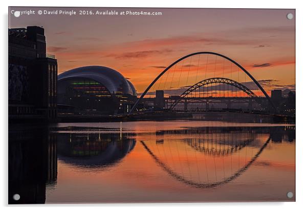 River Tyne Sunset Acrylic by David Pringle