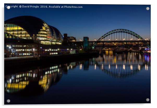 Sage Gateshead and Tyne Bridge Acrylic by David Pringle