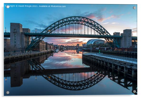 Tyne Bridge Newcastle Acrylic by David Pringle
