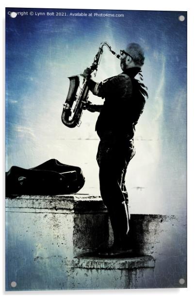 The Saxophone Player Acrylic by Lynn Bolt