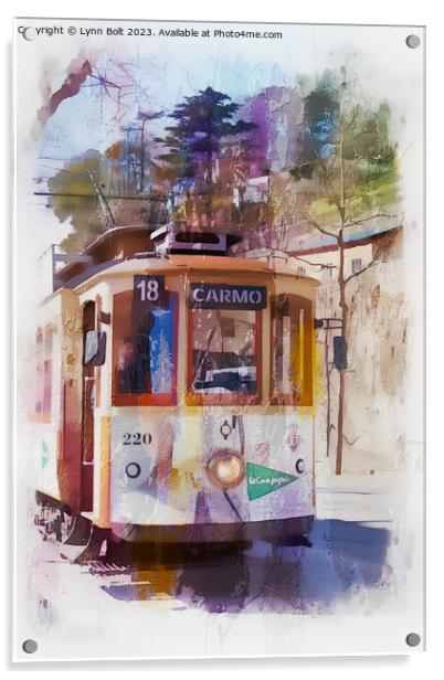 Porto Tram Acrylic by Lynn Bolt