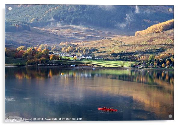 Canoeing on Loch Goil Acrylic by Lynn Bolt