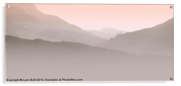 Morning Mist in the Glens Acrylic by Lynn Bolt