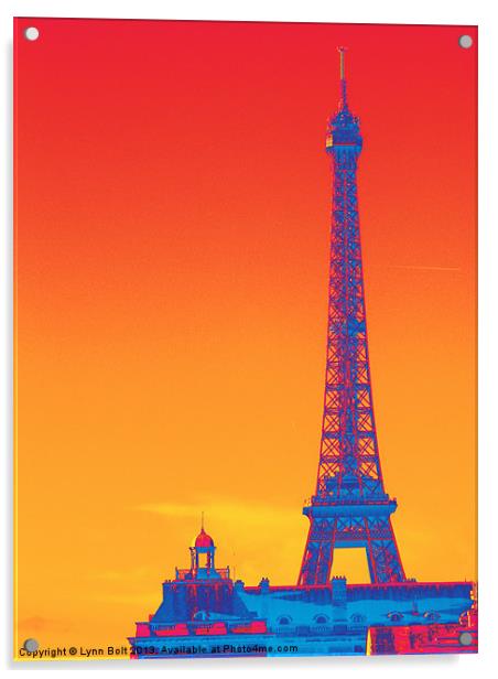 Psychedelic Eiffel Tower Acrylic by Lynn Bolt