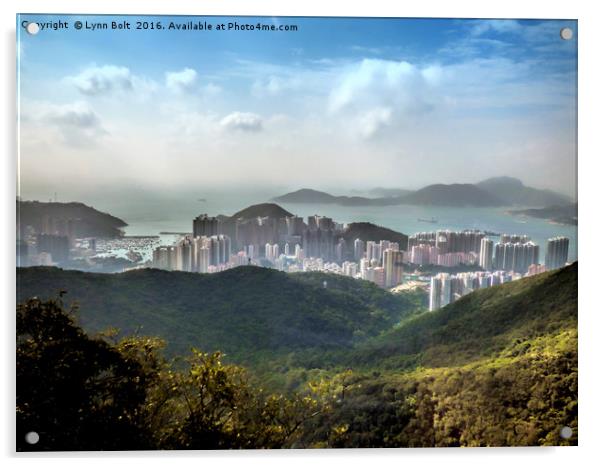 Hong Kong from Victoria Peak Acrylic by Lynn Bolt
