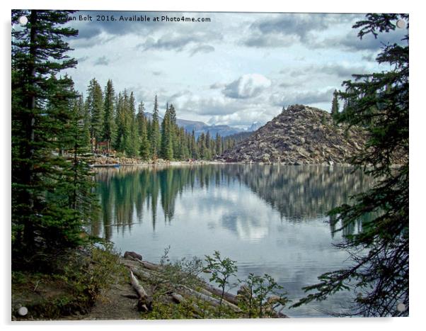 Moraine Lake Canadian Rockies Acrylic by Lynn Bolt