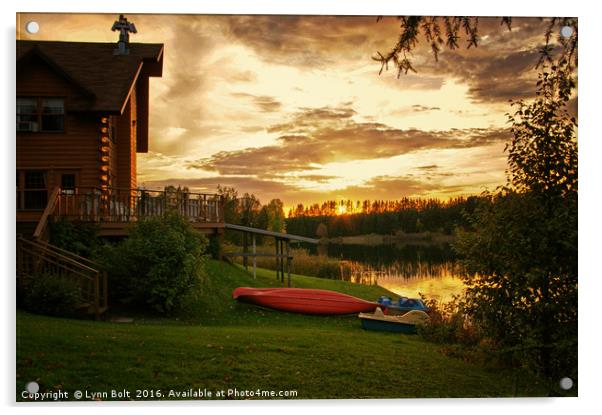 Sunset at the Cabin Acrylic by Lynn Bolt