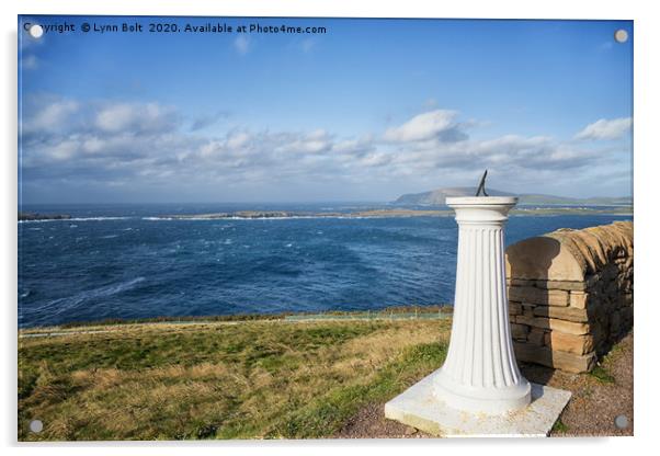 Sundial at Sumburgh Head Lighthouse Shetland Acrylic by Lynn Bolt