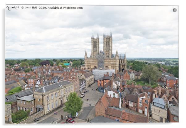 Rooftops of Lincoln Acrylic by Lynn Bolt