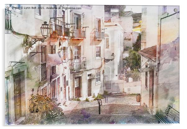 Back Street of Lisbon Acrylic by Lynn Bolt