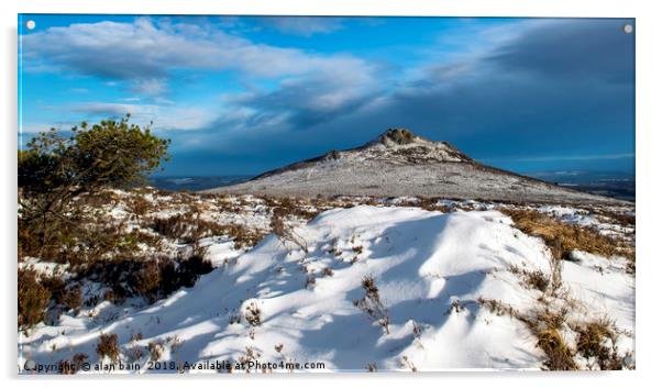Winter Bennachie, the Mither Tap Acrylic by alan bain