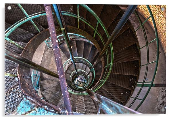 Spiral stairs going down Acrylic by Nathan Wright
