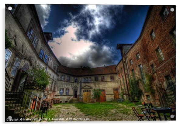 Old German court yard Acrylic by Nathan Wright