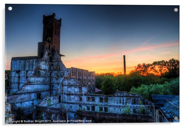 Sunset Mill Acrylic by Nathan Wright