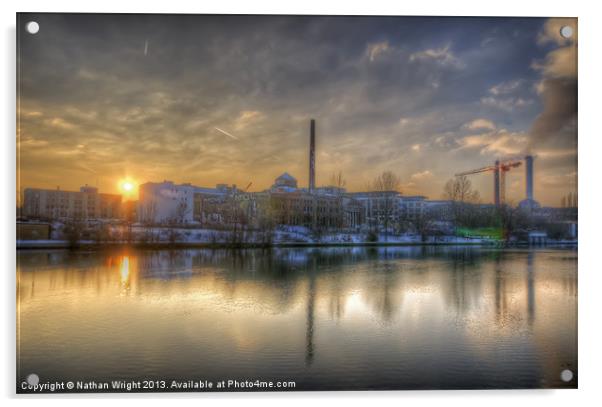 Sunset on the Eisfabrik Acrylic by Nathan Wright