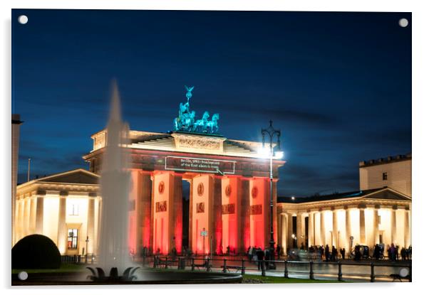 Festival of lights Brandenburg gate Acrylic by Nathan Wright