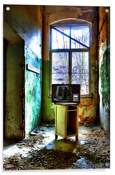 Forgotten hospital TV Acrylic by Nathan Wright