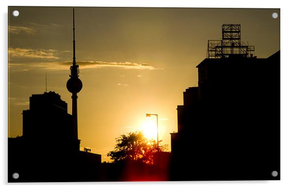 Berlin silhouette Acrylic by Nathan Wright