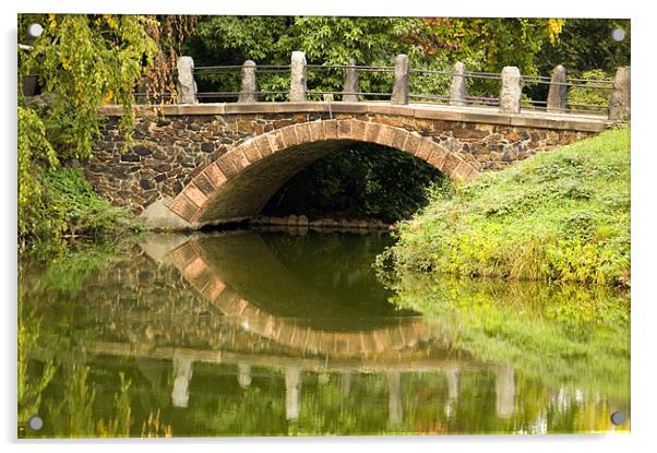 Autumn bridge Acrylic by Nathan Wright