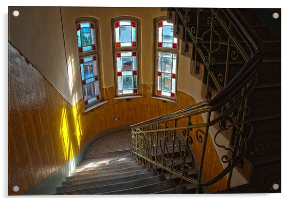 Post office stairs Acrylic by Nathan Wright