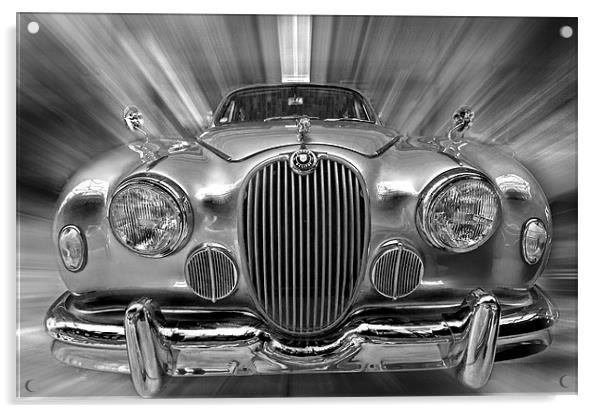Old Jaguar S Acrylic by Nathan Wright
