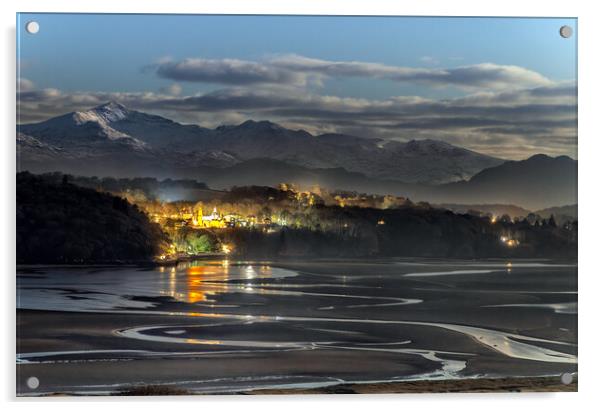 Portmeirion at Night Acrylic by Rory Trappe