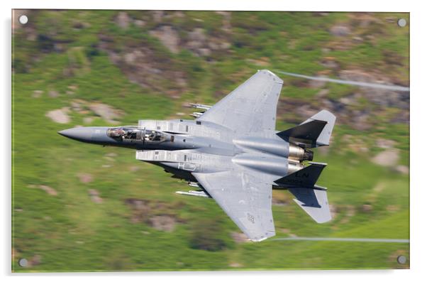 An F15 Strike Eagle Low Level Acrylic by Rory Trappe