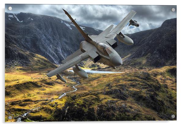  Raf Tornado in the Ogwen valley Acrylic by Rory Trappe