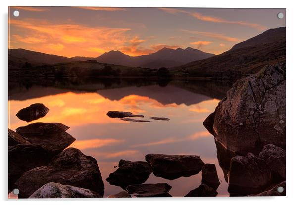 Snowdon sunset Acrylic by Rory Trappe