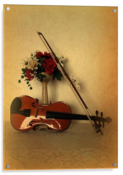 A Violin for Christmas Acrylic by Jacqui Kilcoyne
