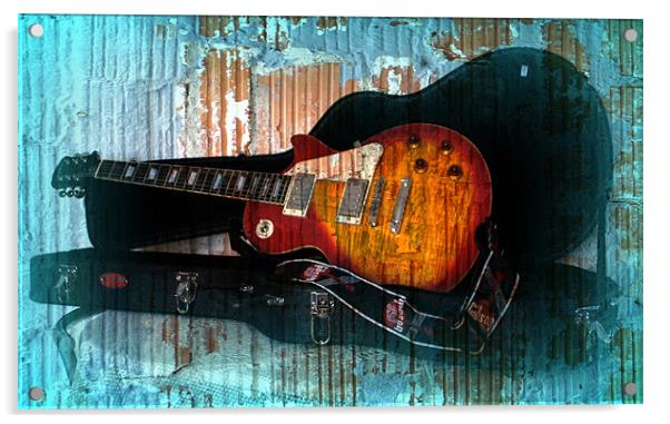 A Grungy Guitar Acrylic by Jacqui Kilcoyne