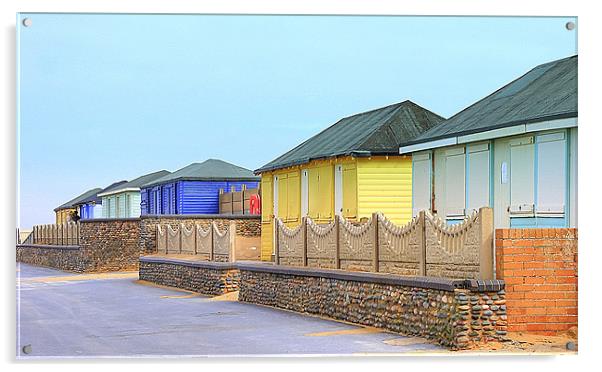 Fleetwood Beach Huts Acrylic by Jacqui Kilcoyne